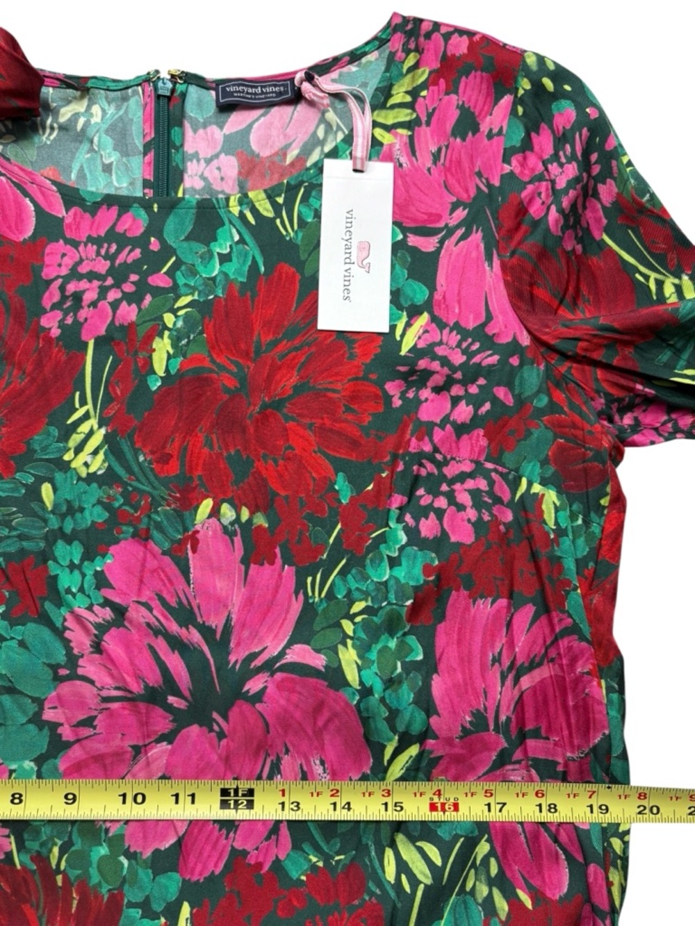 NWT Vineyard Vines Silk Blend Twill Midi Dress •  Size L • Brush Floral - Picture 8 of 13